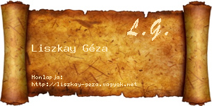 Liszkay Géza névjegykártya