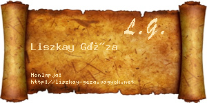 Liszkay Géza névjegykártya