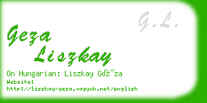 geza liszkay business card